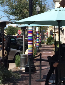 Main Street yarn bomb